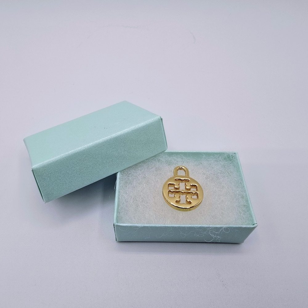 Tory Burch Logo 0.75" Dangle Gold Tone Charm, Charm Only